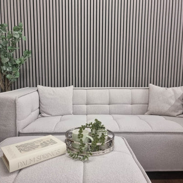 Luxury Acoustic Wood Slatted Wall Panels - 240cm Sound-Dampening MDF, Easy Install Design - UK Luxury Furniture